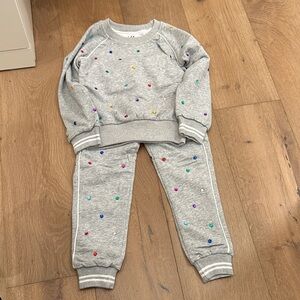 Lola + The Boys Gray Sweatshirt and Joggers with Colorful Accents